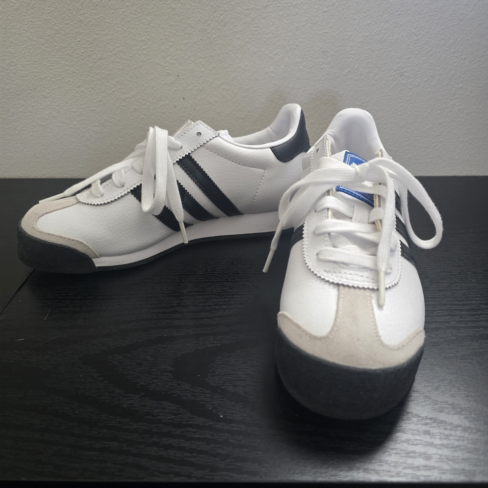 adidas White and Black Retro Runner Sneakers